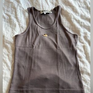 Fiorucci Brown Ribbed Tank Top